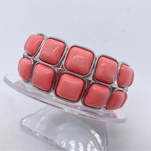 Paparazzi Double the Diva Stretch Bracelet Silver Tone & Pink